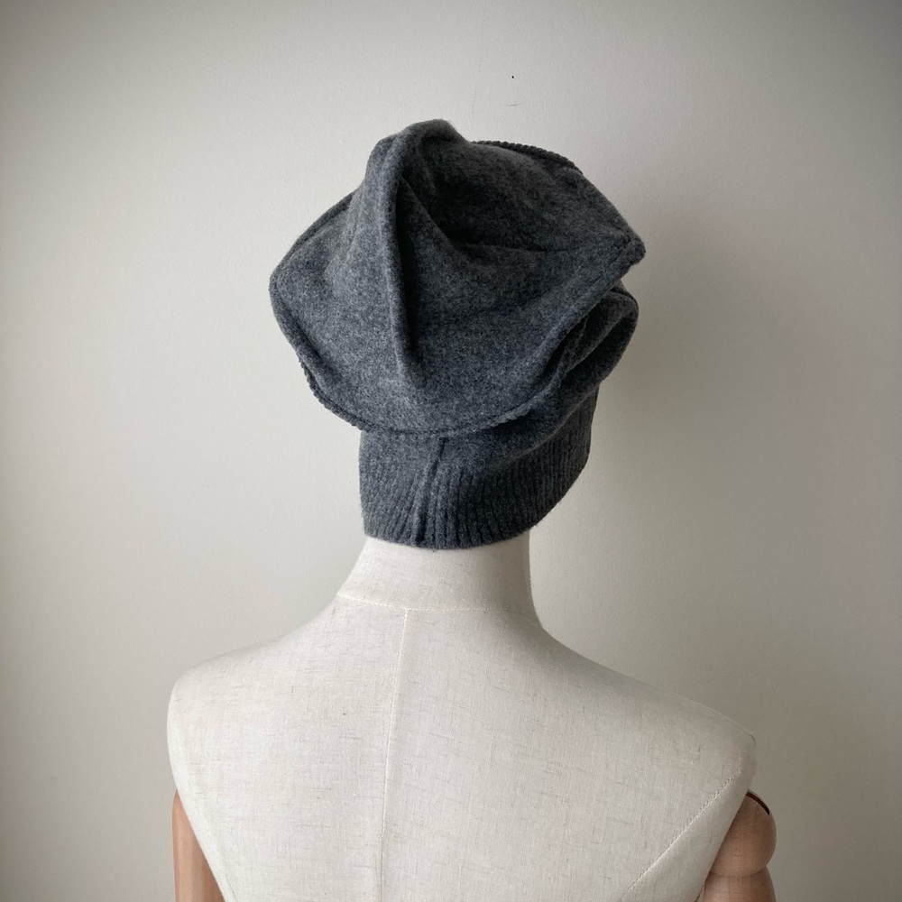 joodito origami crown wool sweater hat bucket beanie cloche docker cap dark gray - Picture 4 of 10